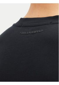 Karl Lagerfeld - KARL LAGERFELD T-Shirt 755021 552224 Granatowy Regular Fit. Typ kołnierza: dekolt w karo. Kolor: niebieski. Materiał: bawełna #4