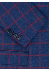 Pako Lorente - PAKO LORENTE – Granatowa marynarka w czerwoną kratę. Kolor: czerwony, niebieski, wielokolorowy. Materiał: wełna, len, jedwab #5