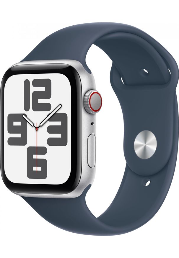 APPLE - Smartwatch Apple Watch SE 2023 GPS + Cellular 44mm Silver Alu Sport S/M Granatowy (MRHF3QP/A). Rodzaj zegarka: smartwatch. Kolor: niebieski. Styl: sportowy