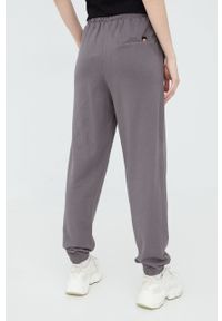 Ellesse spodnie dresowe bawełniane damskie kolor szary z aplikacją. Kolor: szary. Materiał: bawełna, dresówka. Wzór: aplikacja #2