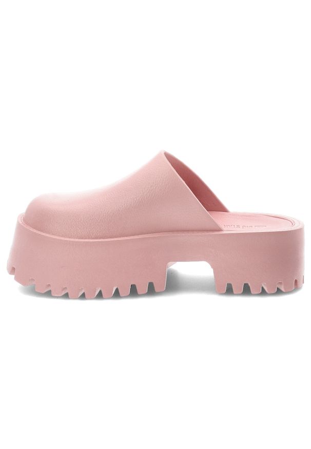 Big-Star - Różowe Klapki Big Star Stylowe Obuwie Damskie Na Solidnej Podeszwie. Kolor: różowy. Materiał: materiał. Wzór: jednolity. Obcas: na platformie. Styl: elegancki