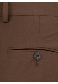 Pako Lorente - PAKO LORENTE - Gładkie brązowe spodnie ganiturowe. Okazja: na spotkanie biznesowe. Kolor: brązowy. Materiał: poliester, elastan, wiskoza. Wzór: gładki. Styl: młodzieżowy, biznesowy #7