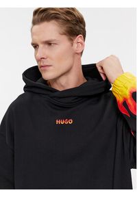 Hugo Bluza Droma 50504815 Czarny Oversize. Kolor: czarny. Materiał: bawełna