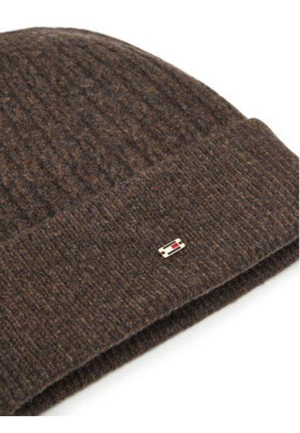 TOMMY HILFIGER - Tommy Hilfiger Czapka Th Cable Enamel Flag AW0AW17776 Brązowy. Kolor: brązowy. Materiał: poliamid, materiał