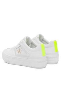 Calvin Klein Jeans Sneakersy Vulc Flatform Bold Fluo Contr YW0YW00904 Biały. Kolor: biały. Materiał: skóra #5