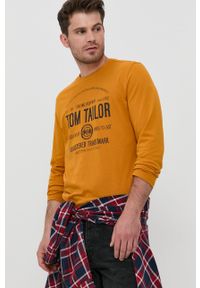 Tom Tailor - Longsleeve bawełniany. Okazja: na co dzień. Kolor: pomarańczowy. Materiał: bawełna. Długość rękawa: długi rękaw. Wzór: nadruk. Styl: casual #3