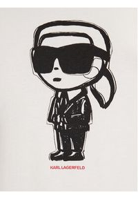 Karl Lagerfeld - KARL LAGERFELD T-Shirt A1W17126 Écru Regular Fit. Typ kołnierza: dekolt w karo. Materiał: bawełna #3