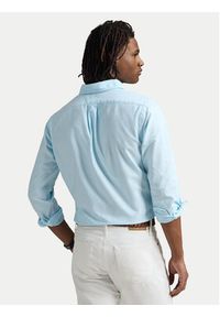 Polo Ralph Lauren Koszula 710968913005 Błękitny Custom Fit. Typ kołnierza: polo. Kolor: niebieski. Materiał: bawełna #4