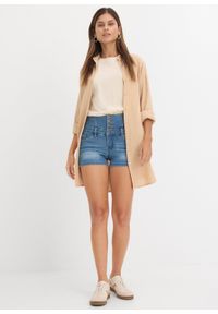bonprix - Szorty dżinsowe z wysoką talią. Kolor: niebieski #2