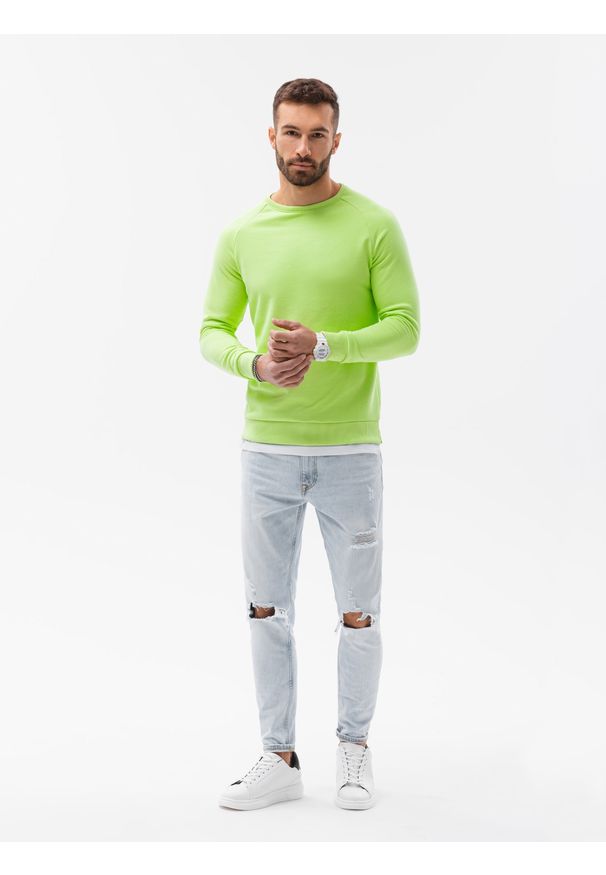 Zielona bluza Ombre Clothing bez kaptura
