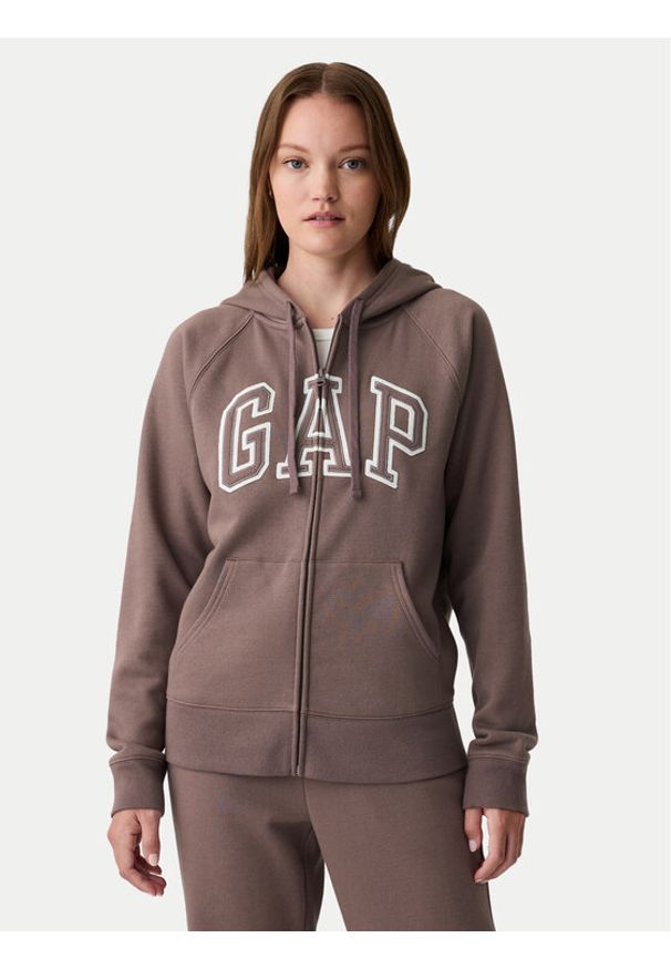 GAP - Gap Bluza 463503-49 Brązowy Regular Fit. Kolor: brązowy. Materiał: bawełna