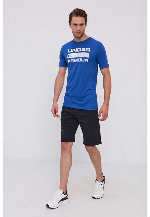 Under Armour - T-shirt/polo 1329582. Typ kołnierza: polo. Kolor: niebieski. Materiał: dzianina. Wzór: nadruk
