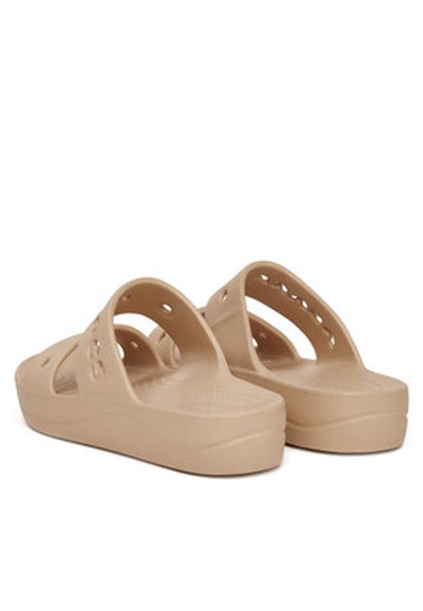 Crocs Klapki BAYA PLATFORM SANDAL 208188-212 Beżowy. Kolor: beżowy. Materiał: syntetyk. Obcas: na platformie