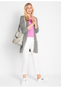 bonprix - Długi sweter dzianinowy bez zapięcia, długi rękaw. Kolor: szary. Materiał: dzianina. Długość rękawa: długi rękaw. Długość: długie #2