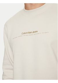 Calvin Klein Jeans Bluza Minimal Logo J30J327119 Beżowy Regular Fit. Kolor: beżowy. Materiał: bawełna #5