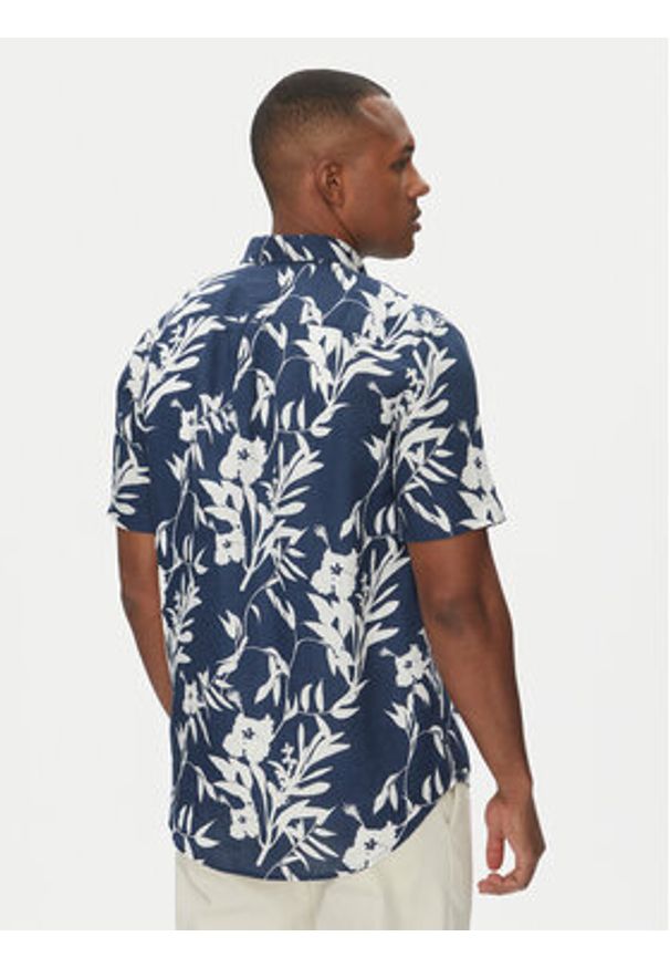 TOMMY HILFIGER - Tommy Hilfiger Koszula Tropical MW0MW38586 Granatowy Regular Fit. Kolor: niebieski. Materiał: len