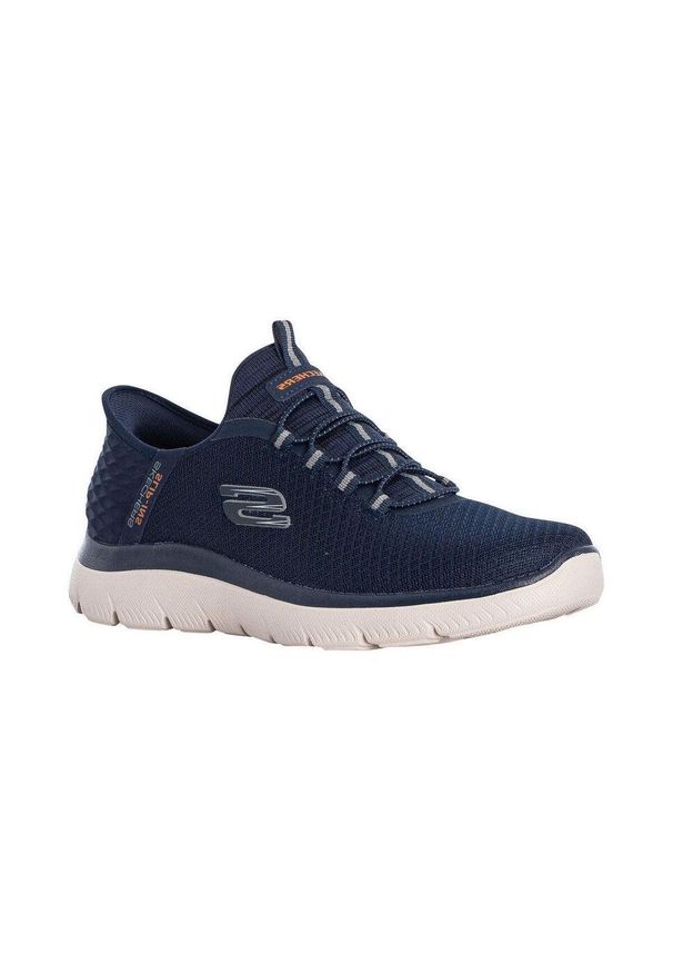 skechers - Męskie SUMMITS HIGH RANGE Slip-On Granatowy. Zapięcie: bez zapięcia. Kolor: niebieski. Materiał: materiał