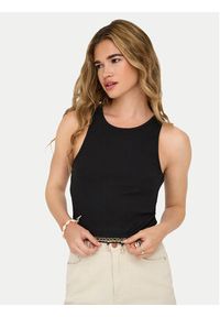 only - ONLY Top Shelly 15325019 Czarny Slim Fit. Kolor: czarny. Materiał: bawełna #4