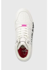 Calvin Klein Jeans sneakersy skórzane YW0YW00455 kolor biały. Nosek buta: okrągły. Kolor: biały. Materiał: guma. Obcas: na obcasie. Wysokość obcasa: niski #2
