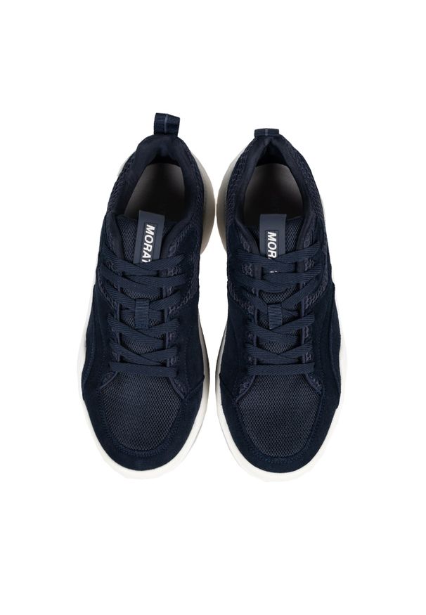 Antony Morato Sneakersy | MMFW01237-LE300005 | Mężczyzna | Granatowy. Nosek buta: okrągły. Kolor: niebieski. Materiał: tkanina, skóra. Sezon: lato