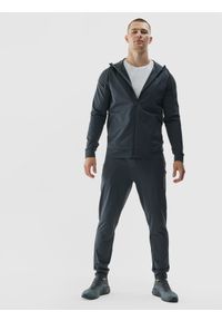 4f - 4F Spodnie treningowe szybkoschnące męskie - szare 3XL. Kolor: szary. Materiał: dzianina, włókno, syntetyk, materiał, elastan. Wzór: ze splotem, jednolity. Sport: fitness