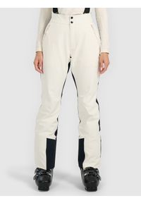 4f - 4F Spodnie narciarskie membrana Dermizax 20000 damskie - białe S. Stan: podwyższony. Kolor: biały. Materiał: materiał. Technologia: Dermizax. Wzór: gładki. Sezon: zima. Sport: narciarstwo #2