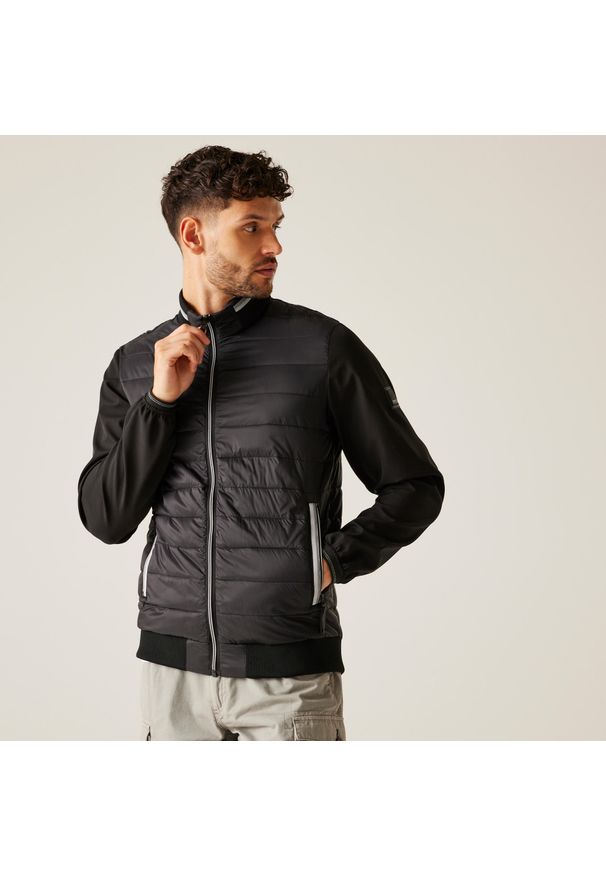 Regatta - Kurtka turystyczna hybrydowa męska Brennon. Kolor: fioletowy. Materiał: tkanina, puch, poliamid. Sport: turystyka piesza