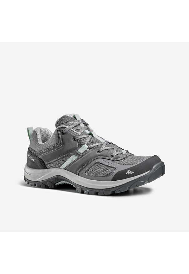 quechua - Buty turystyczne damskie Quechua MH100. Kolor: szary, wielokolorowy, zielony. Materiał: kauczuk. Styl: sportowy