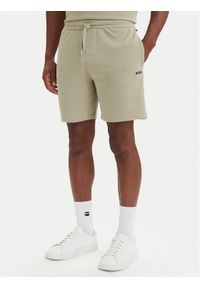 BOSS Szorty sportowe Waffle 50535884 Zielony jasny Regular Fit. Kolor: zielony. Materiał: bawełna. Styl: sportowy #1
