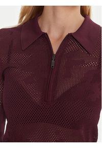 G-Star RAW - G-Star Raw Bluzka Pointelle D26657-B754 Bordowy Slim Fit. Kolor: czerwony. Materiał: wiskoza #5