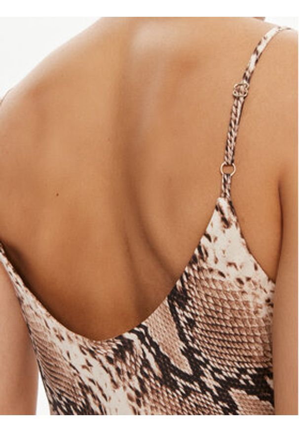 ViCOLO Sukienka codzienna TB1388 Brązowy Regular Fit. Okazja: na co dzień. Kolor: brązowy. Materiał: wiskoza. Typ sukienki: proste. Styl: casual