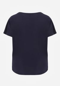 Born2be - Granatowy T-shirt Bawełniany Klasyczny o Fasonie Oversize z Dłuższym Tyłem Nemedora. Okazja: na co dzień. Kolor: niebieski. Materiał: bawełna. Długość: długie. Styl: klasyczny #3