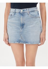 Tommy Jeans Spódnica jeansowa Izzie DW0DW17219 Niebieski Regular Fit. Kolor: niebieski. Materiał: bawełna