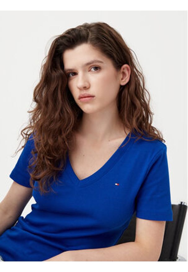 TOMMY HILFIGER - Tommy Hilfiger T-Shirt New Cody WW0WW40584 Niebieski Slim Fit. Kolor: niebieski. Materiał: bawełna