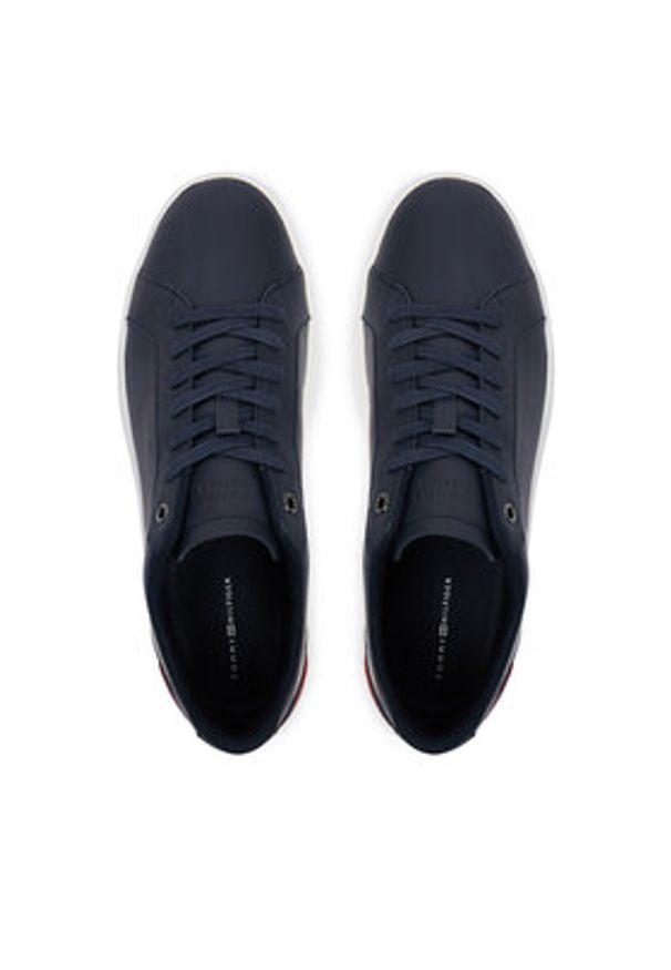 TOMMY HILFIGER - Tommy Hilfiger Sneakersy Th Court Premium FM0FM05879 Granatowy. Kolor: niebieski. Materiał: skóra