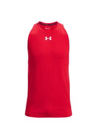 Tank top Under Armour Baseline coton. Kolor: czerwony, biały, wielokolorowy. Materiał: bawełna. Sport: koszykówka #1