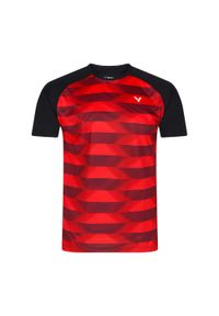 Koszulka do tenisa dla dorosłych Victor T-33102 CD. Kolor: wielokolorowy, czarny, czerwony. Sport: tenis