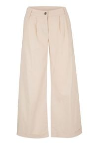 Spodnie culotte z tkaniny, w długości 7/8 bonprix beżowo-szary. Kolor: szary. Materiał: tkanina #1