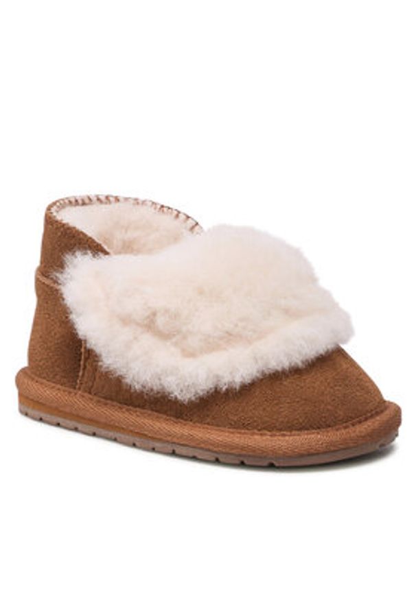 EMU Australia Kapcie Toddle Mintaro B12764 Brązowy. Kolor: brązowy. Materiał: zamsz, skóra