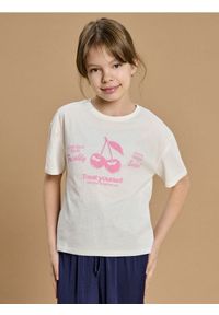 Sinsay - Koszulka - kremowy. Kolor: kremowy #1