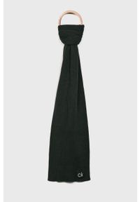 Calvin Klein - Czapka + szalik. Kolor: czarny. Materiał: bawełna, kaszmir, dzianina. Wzór: gładki #4