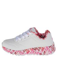 skechers - Buty do chodzenia dla dzieci Skechers Uno Lite Lovely Luv. Zapięcie: sznurówki. Kolor: biały. Materiał: syntetyk, tkanina, materiał. Szerokość cholewki: normalna. Sport: turystyka piesza