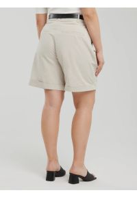 Big-Star - Szorty damskie luźne z dodatkiem lnu beżowe Maryliani 800. Okazja: na co dzień. Stan: podwyższony. Kolor: beżowy. Materiał: len. Sezon: lato. Styl: elegancki, casual, klasyczny #4