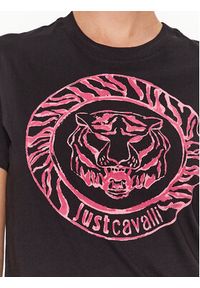 Just Cavalli T-Shirt 75PAHF01 Czarny Regular Fit. Kolor: czarny. Materiał: bawełna