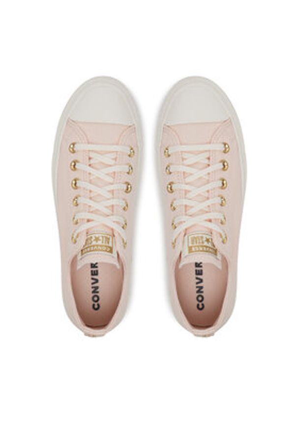 Converse Trampki Chuck Taylor All Star Lift Platform Gold A12584C Różowy. Kolor: różowy. Materiał: materiał. Obcas: na platformie