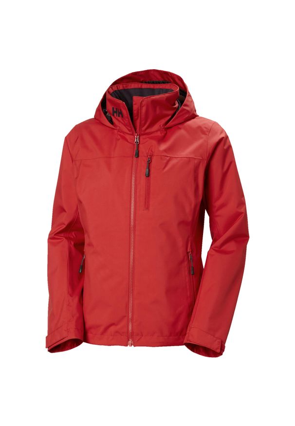 Damska średnio wodoodporna kurtka z kapturem Helly Hansen Crew 2.0. Typ kołnierza: kaptur. Kolor: czerwony. Sport: pływanie