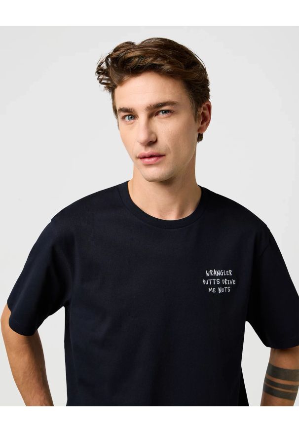 Wrangler - MESKA KOSZULKA WRANGLER EMBROIDERY TEE BLACK 112371489