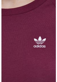 adidas Originals - Sukienka. Kolor: fioletowy. Materiał: bawełna, dzianina. Długość rękawa: raglanowy rękaw. Typ sukienki: dopasowane. Długość: midi #6