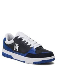 TOMMY HILFIGER - Tommy Hilfiger Sneakersy Th Basket Street Mix FM0FM04695 Granatowy. Kolor: niebieski. Materiał: skóra #1