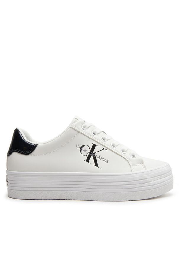 Calvin Klein Jeans Sneakersy Bold Vulc Flatf Lace Lth Met YW0YW01393 Biały. Kolor: biały